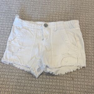 Copper Key White Distressed Kids Shorts